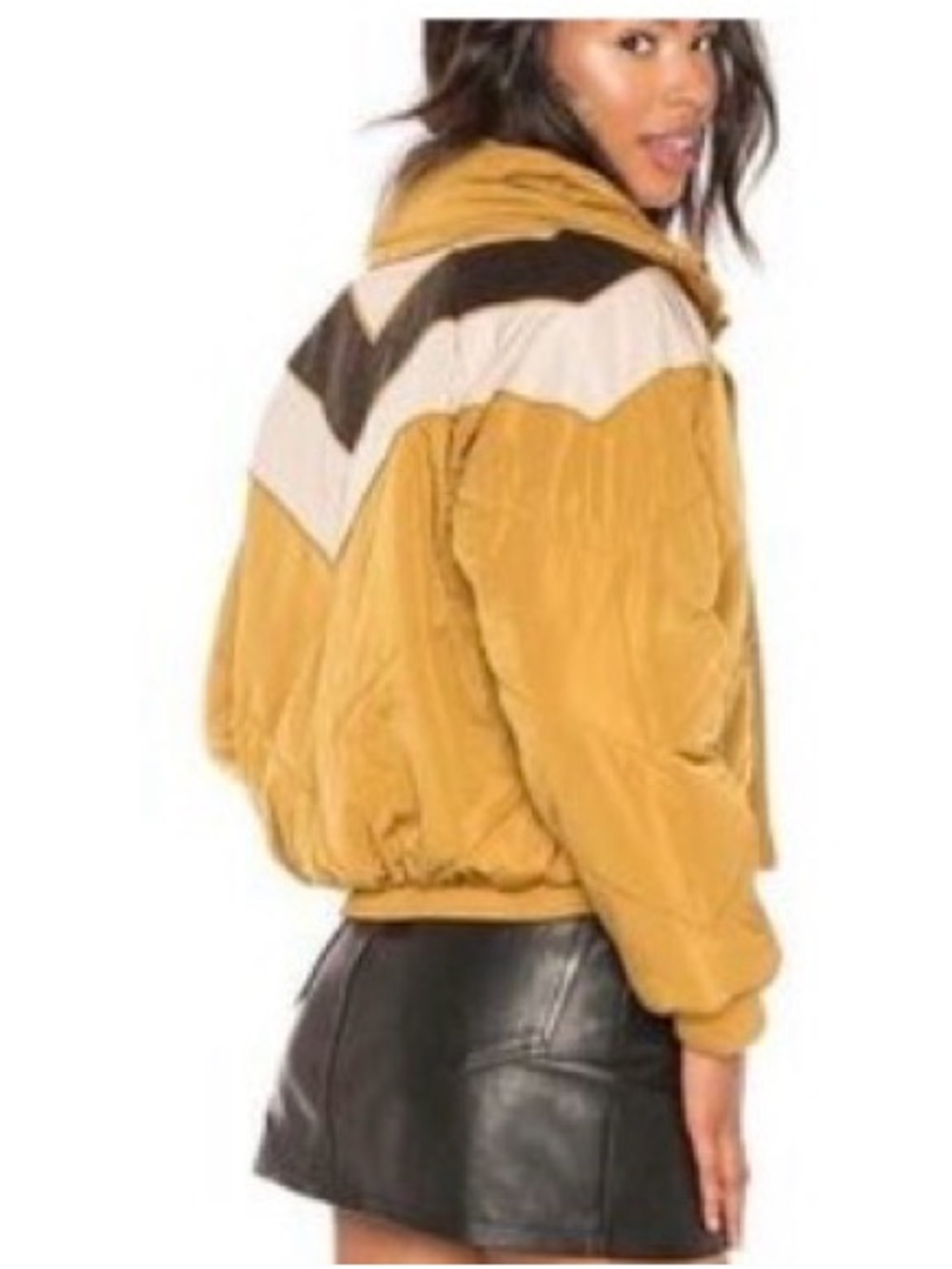 Free people Mustard Puffer Jacket - Warm Insulated Coat